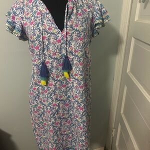 Vineyard Vines Floral Mini Dress - Blue, Pink, Yellow